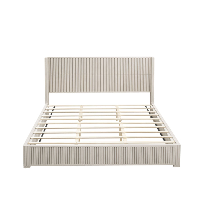 Platform Bed Frame With Headboard, Floor Standing Design Home Essentials