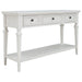 Classic Retro Style Console Table With 3 Top Drawers And Open Style Bottom Shelf - Antique White Hearth and Haven