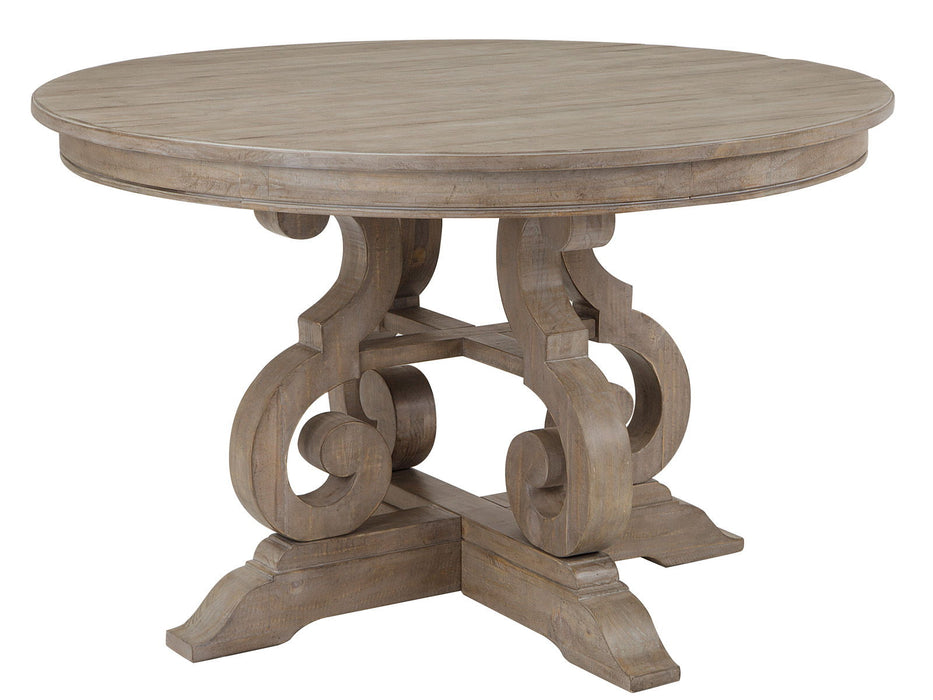 Tinley Park - 48" Round Dining Table Base - Dove Tail Gray Magnussen Furniture
