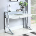 Serrano - 2 Drawer Writing Desk With Polished And Tempered Glass Hutch - Glossy White Furniture Max