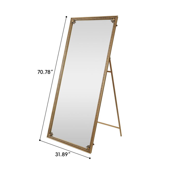 Full Length Mirror With Stand, Floor Standing Dressing - Antique Gold Daily Nest