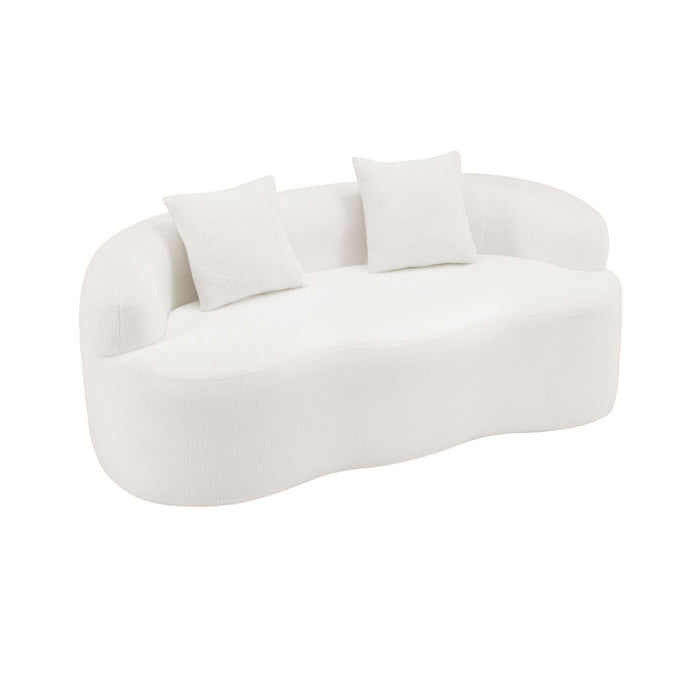 Curved Loveseat Sofa With Round Armrest Home Essentials