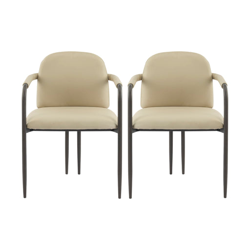 Modern Dining Chair (Set of 2) With Iron Frame - Espresso / Khaki Noble House