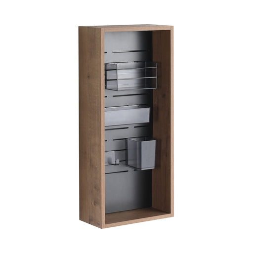 Wall Mounted Storage Cabinet With 4 Diy Accessories - Imitative Oak Home Essentials