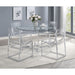 Uptown - 5 Piece Round Dining Set - Chrome Furniture Max