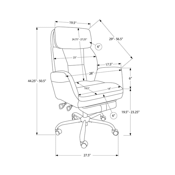 Office Chair With Adjustable Height, Armrests, Ergonomic Design - Dark Gray 8th Street