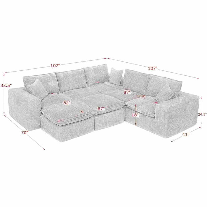 Sectional Sofa With Moveable Ottoman Home Essentials