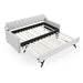 Size Upholstered Daybed With Trundle And USB Charging Armrest Home Essentials