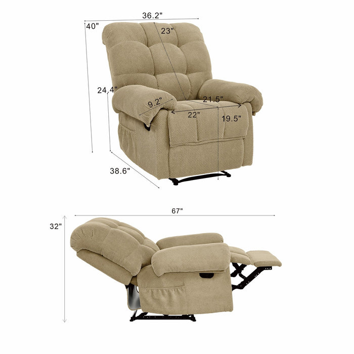 Manual Recliner, Padded Footrest Home Essentials