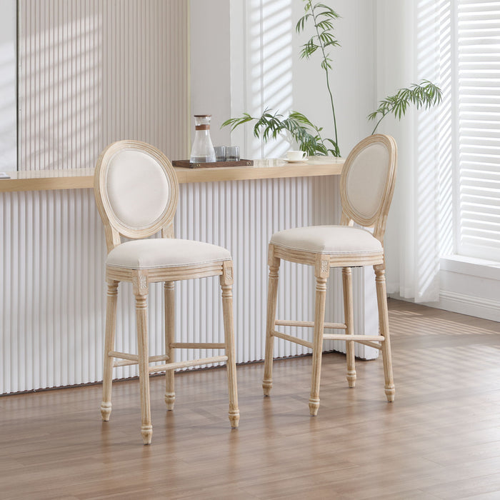 French Country Bar Chairs & Round Back (Set of 2) Home Essentials