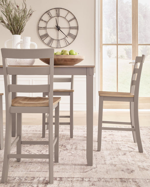 Harperfeld - Dining Room Counter Table Set (Set of 5) - Natural / Gray Signature Design by Ashley®