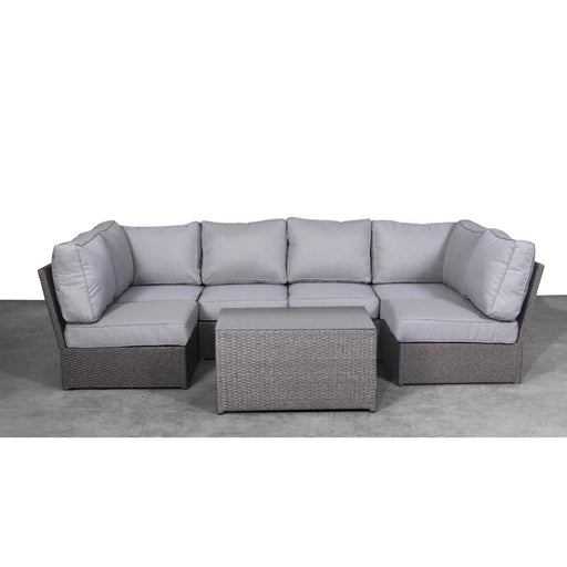 Outdoor Sectional Set With Cushions, Reversible Modular Design, Weather Resistant - Gray Mix LSI Patio Furniture