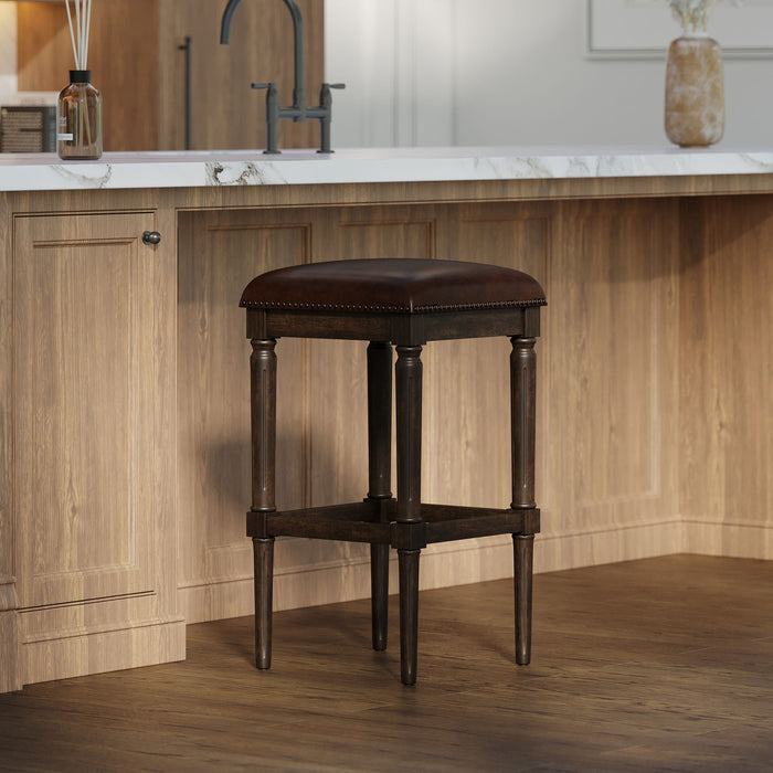 Square Stool With Upholstered Seat Home Essentials