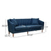 Contemporary 3 Seater Sofa With Button Tufted Design - Navy Blue Noble House