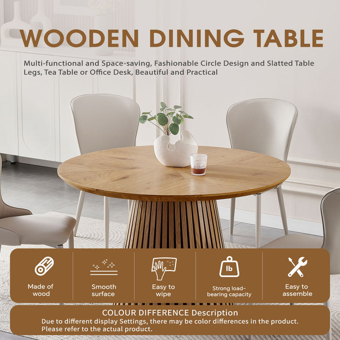 Round Dining Table For Dining Room - Natural Wood Home Essentials