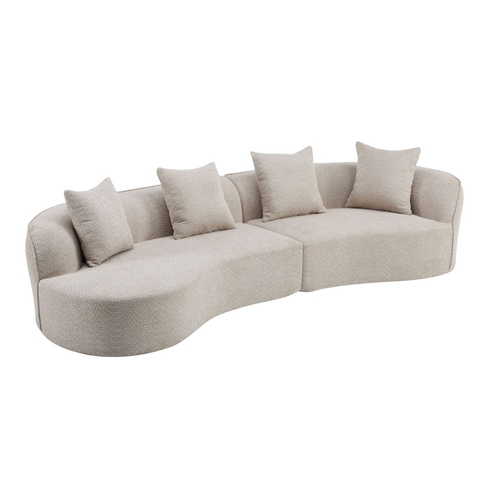 Elegant Curved Sectional Sofa With Full Foam Comfort Noble House