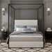 Canopy Bed With Tall Upholstered Headboard And 4 Poster Hearth and Haven