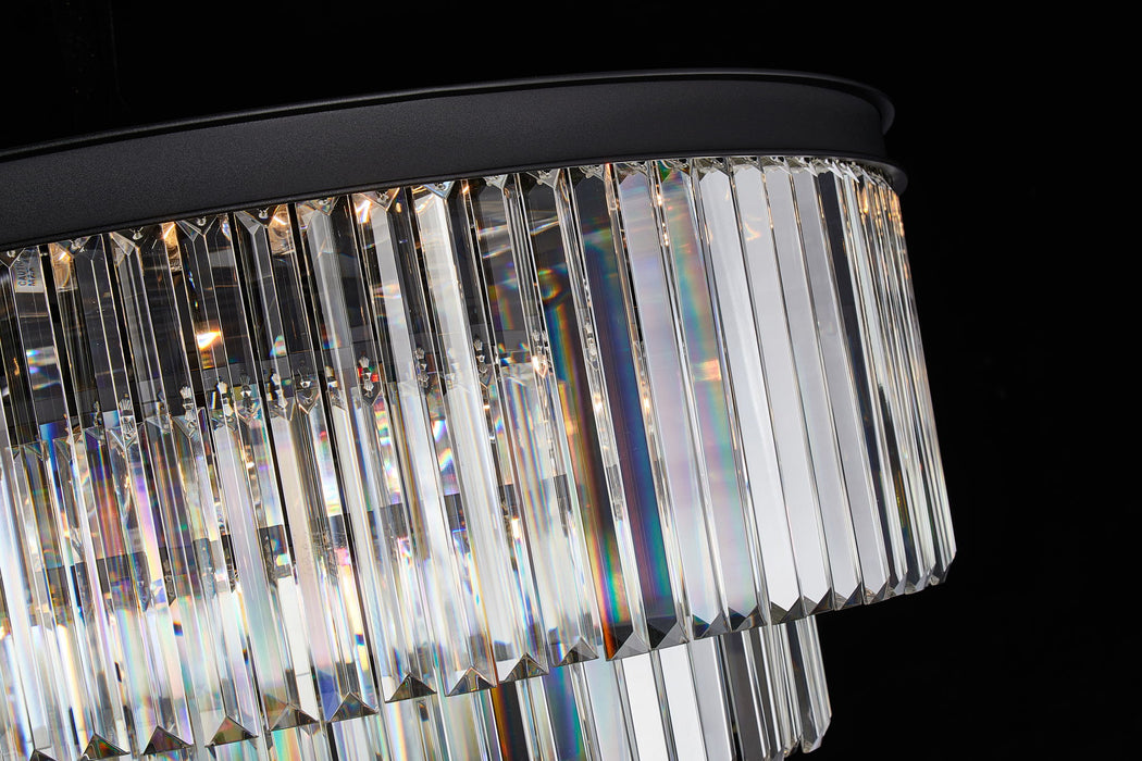 Michael Amini Lighting - Allure 28-Light Round Crystal Chandelier - Matte Black / Pearl Silver Michael Amini