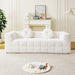 Boneless 3 Seater Sofa With Circular Throw Pillows - Beige Home Essentials