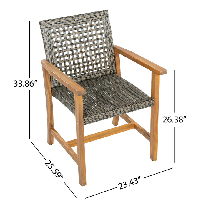 Outdoor Dining Chairs (Set of 2) - Mocha / Teak Noble House