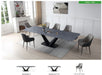 9436 - Ceramic & Metal Dining Table - Gray / Black Extravaganza Collection