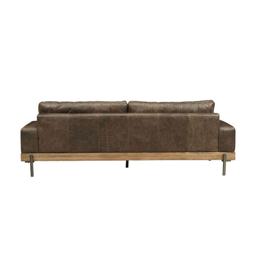 Silchester - Sofa - Distress Chocolate Top Grain Leather & Oak ACME