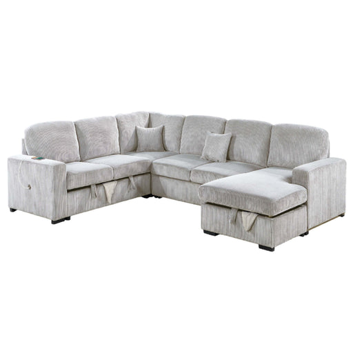 Modern Design Convertible Sectional Storage Bed With USB Port Home Essentials