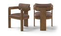 Sacha - Vegan Leather Upholstered Dining Chair With Brown Base (Set of 2) Meridian Furniture