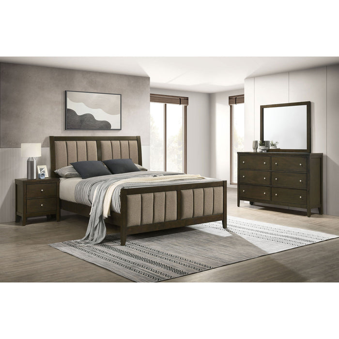 Clement - 4 Piece Queen Bedroom Set With Tufted Headboard - Dark Coffee Furniture Max