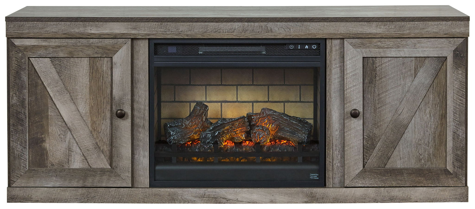 Wynnlow - TV Stand With Faux Firebrick Fireplace Insert - Gray Signature Design by Ashley®