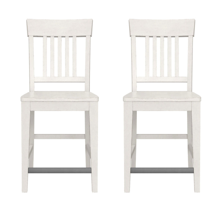 Haidel - Slat Back Counter Stools (Set of 2) - White