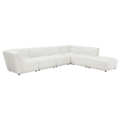 Nevve - 6 Piece Upholstered Tufted Sectional - Ivory Furniture Max