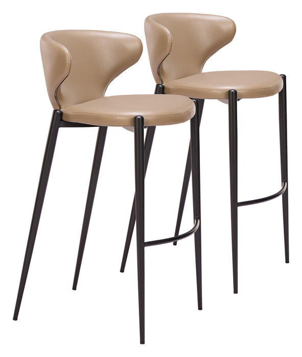 Lino - Barstool (Set of 2) - Brown Zuo Modern