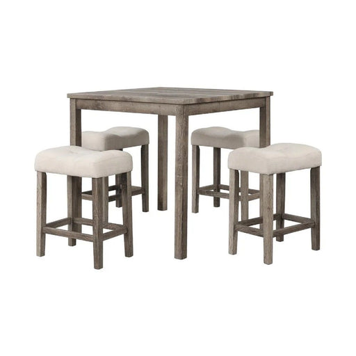 Transitional Counter Dining Set With 4 Tufted Stools Home Essentials
