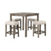 Transitional Counter Dining Set With 4 Tufted Stools Home Essentials