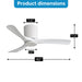 42" Flush Mount Ceiling Fan With 3 Blades, DC Reversible Motor Daily Nest