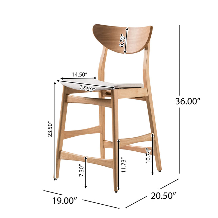 Retro Modern Counter Height Chair Set With Cushioned Seats Noble House