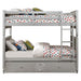 Varian - Twin Over Twin Bunk Bed - Blue Velvet & Silver ACME