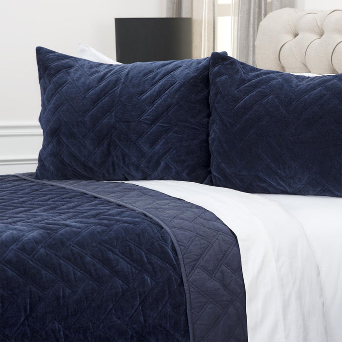 Queen Cotton 300 Thread Count Dry Clean Only Down Alternative Comforter - Indigo