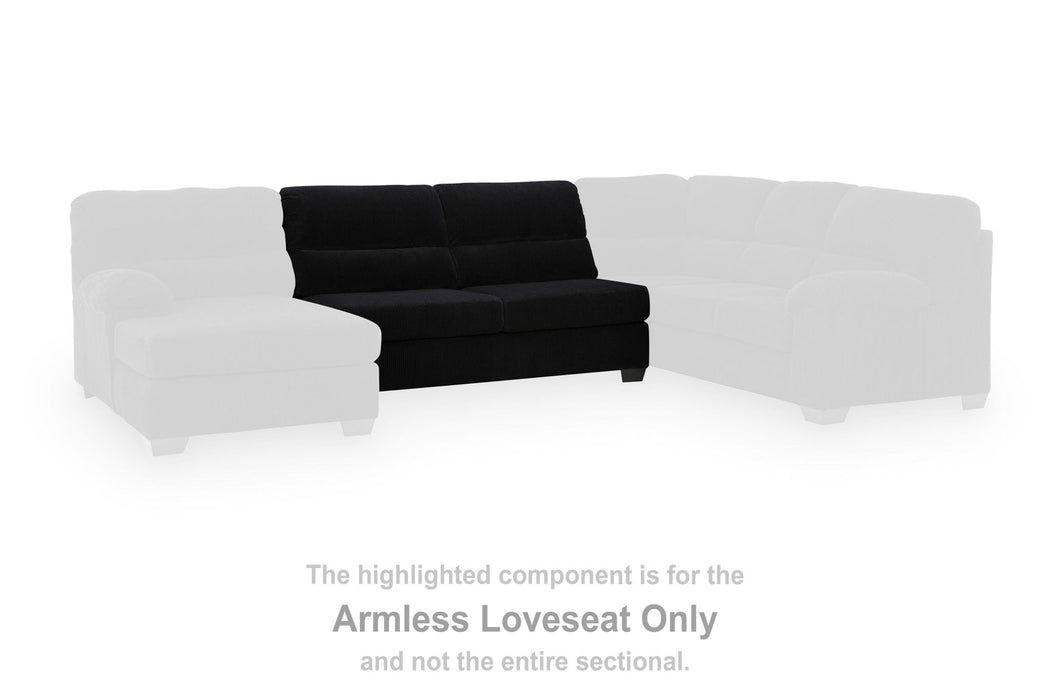 SimpleJoy - Armless Loveseat - Onyx Signature Design by Ashley®