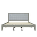 Mid Century Modern Platform Bed With Upholstered Headboard Noble House