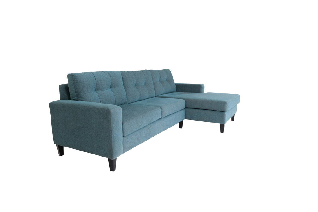 Polyester Blend L Shaped Two Piece Sofa And Chaise Sectional - Blue