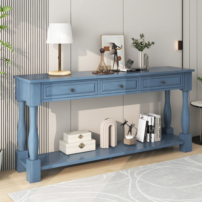 Console Table Long Console Table With Drawers And Shelf For Entryway, Hallway, Living Room