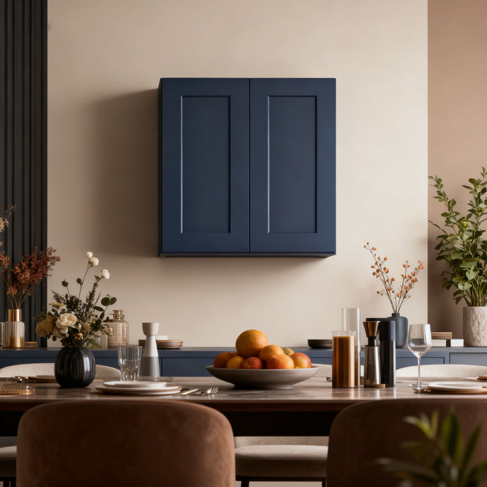 Shaker Wall Cabinet With Soft Close Hinges, Adjustable Shelves, Double Door Home Essentials
