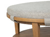 Lindon - Round Cocktail Table With Gray Upholstered Top & Casters - Belgian Wheat Magnussen Furniture