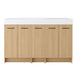 Double Sink Bathroom Vanity With Extra Large Storage, Integrated Sink, Freestanding Cabinet, Soft Close Doors - Glossy White / Light Oak Home Essentials
