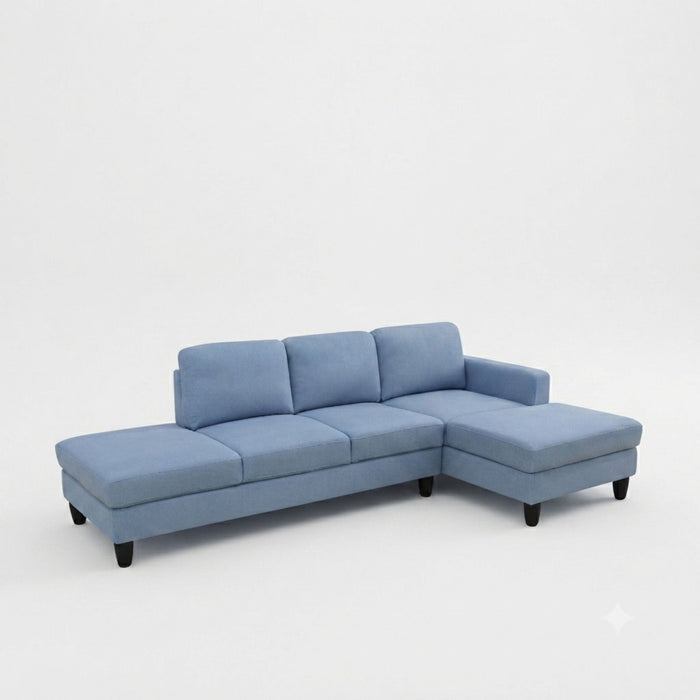 L - Shaped Sectional Sofa With Chaise & Ottoman Home Essentials