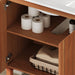 Bathroom Vanity With Sink, Minimalist Design, 45 Degrees Free Handle Doors - Antique Natural Noble House