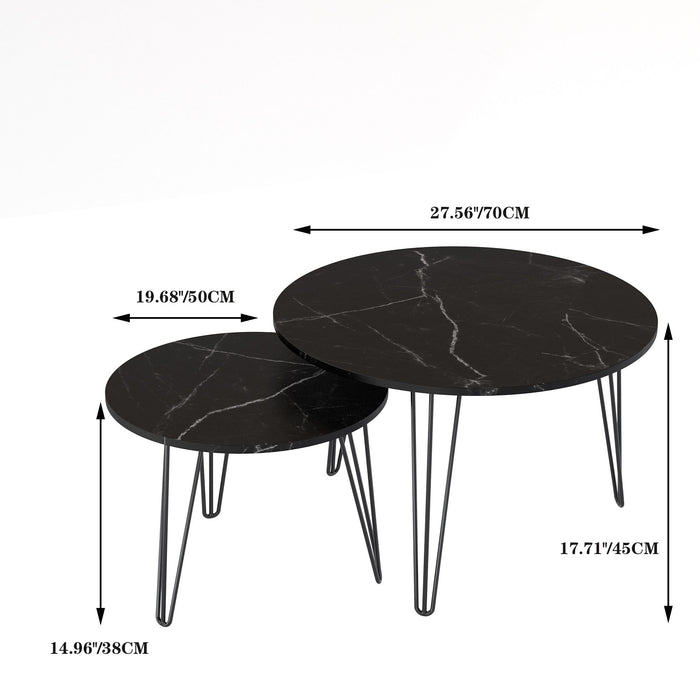 Round Nesting Coffee Table For Living Room (Set of 2)