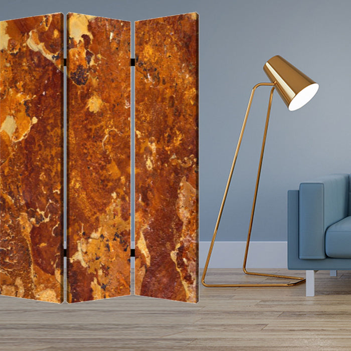 Wood Canvas Brown Marble Screen - Multi Color